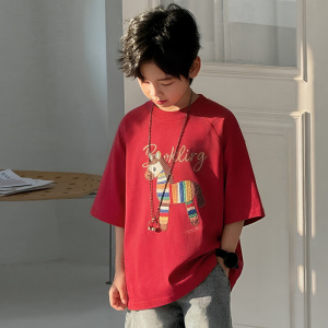 儿童装男童夏装纯棉短袖T恤2026新款夏季中大童夏款男孩潮t