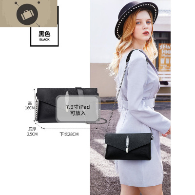 真皮手拿包女新款2020斜挎小包手拎包时尚简约百搭大容量软皮女包艾狄伊娃手提包