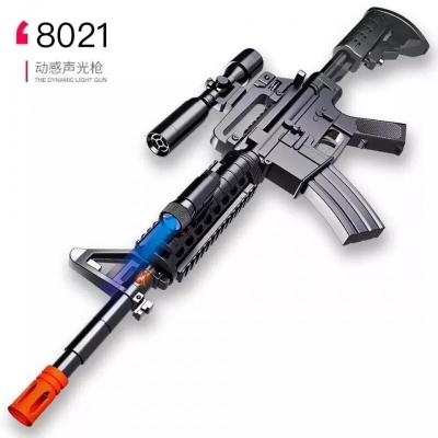 儿童声光玩具男孩男童电动机关抢激光冲锋小孩3-6-10岁霸天雷版(8021)充电版：(充电器+1组充电电池)