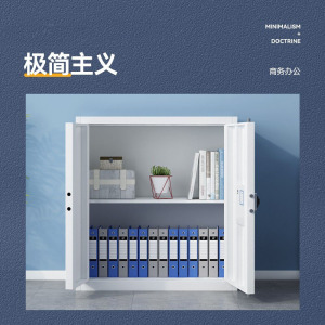 域赢保密柜文件办公档案柜钢制保险柜智能密码锁灰白矮柜单节不带抽