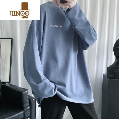 YANXU长袖t恤男港风字母白色打底衫内搭上衣卫衣潮ins男装衣服