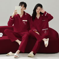 情侣睡衣春秋冬季棉质本命年喜庆结婚红色一男士一女士家居服套装