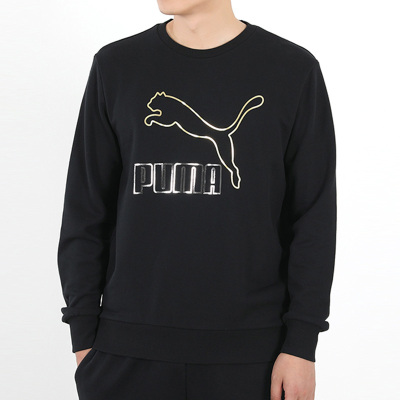 彪马Puma新款男子经典休闲印花圆领卫衣ClassicsLogoCrew59929656