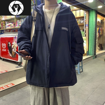 HongZun棉衣男士冬季外套2020韩版潮流连帽羽绒棉服冬装港风宽松短款棉袄棉衣