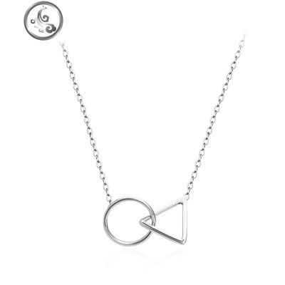 JG几何项链女纯银简约气质小众锁骨链ins嘻哈情侣网红百搭学生 JiMi