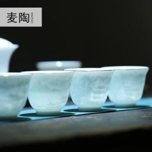 美帮汇景德镇功夫茶杯陶瓷斗笠主人杯单杯个人品茗杯小杯子手工透玉瓷