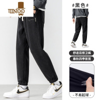 YANXU裤子男款2023新款潮加绒加厚卫裤束脚休闲男士运动长裤