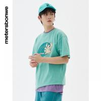 [1件5折价:59.5]美特斯邦威史迪奇联名短袖男T恤百搭夏季情侣装圆领男上衣