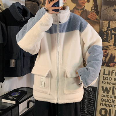 NEWLAKE冬季羔毛绒外套男生棉服2020年新款韩版潮流潮牌棉袄加厚情侣装棉衣