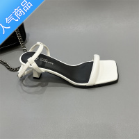 SUNTEK法式仙女风小凉鞋女夏天2023年新款气质小众一字扣带细跟高跟女鞋