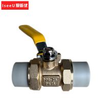 爱新优 PPR双活接铜球阀 DN25(个)