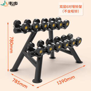 韦步FW722哑铃架家用小型商用健身房双层哑铃收纳架碳钢哑铃架