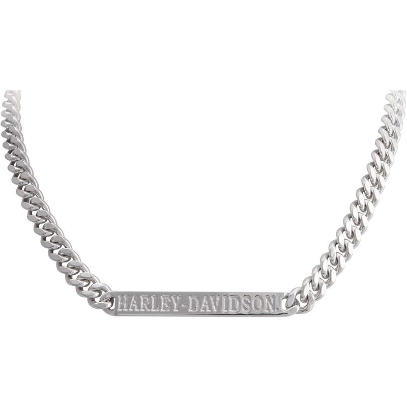 Harley Davidson女士 H-D Script Bar Curb Link不锈钢项链 流行轻奢百搭个性项链