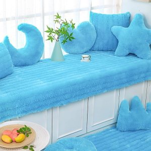 汐岩飘窗垫窗台垫毛绒加厚榻榻米坐垫阳台垫子落地窗毯榻榻米