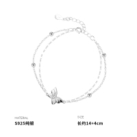 925纯银蝴蝶双层手链女手饰手环高级感小众设计轻奢精致潮送女朋友老婆情人节七夕生日礼物