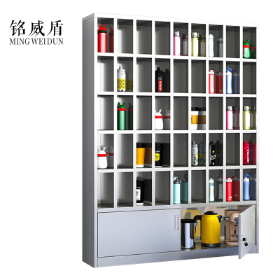 铭威盾304不锈钢员工车间多格茶杯放置收纳柜45格水杯柜1800*1350*250