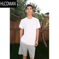 HLCOMAN男士(2XL胸围112衣长68)复古圆领短袖T恤男宽松显瘦百搭上衣