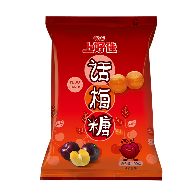 上好佳 硬糖 话梅糖 100g 袋装糖果儿童糖休闲聚会零食