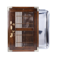 家柏饰(CORATED)茶盘家用实木托盘储水式不锈钢茶海抽屉式茶托盘茶台茶具套装