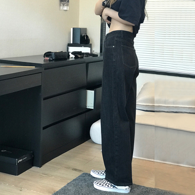 YIBUSHENG尤尤大码直筒牛仔裤女胖妹妹mm秋冬季宽松高腰显瘦阔腿百搭裤子潮大码女装