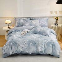 彼加曼 BGM-T2532铂金数码全棉加厚家装四件套-沐川兰 (被套200*230cm)
