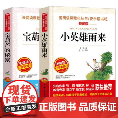 全套2册小英雄雨来宝葫芦的秘密四年级课外书必读阅读正版管桦张天翼原著三五六年级下册书目老师小学生快乐读书吧人教版书籍