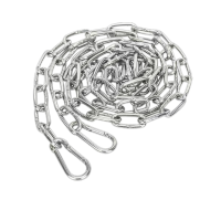 迅众 304不锈钢晾衣绳室外防滑链条晒衣绳防风凉衣绳子铁链挂钩钢丝绳4mm3米两个弹簧扣