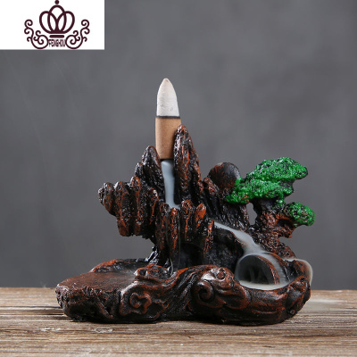 封后香炉陶瓷家用茶道摆件配件倒流香创意实用复古香薰炉塔香炉盘香13高山迎松香炉