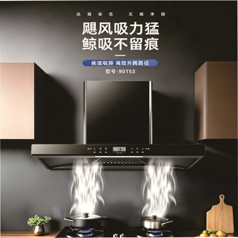 宁金龍 欧式油烟机 90T53 23m³/min 智能变频 强风压 一级能效 挥手感应易拆洗