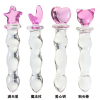 水晶自玩棒冰火刺激女用自玩G点后庭肛拉珠情趣用品玻璃性工具 满天星B104
