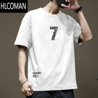 HLCOMAN白色短袖男生款打底衫t恤男装内搭短袖小众潮牌上衣