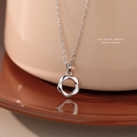 s925纯银莫比乌斯环项链女时尚极简风百搭吊坠轻奢韩版精致锁骨链送女朋友老婆情人节七夕生日礼物