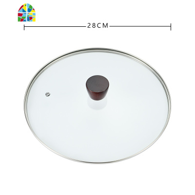 28/30/33cm锅盖家用钢化玻璃锅盖炒锅厨房通用配件 FENGHOU 默认发浅色顶珠玻璃盖