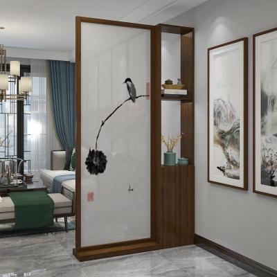 BONJEAN现代中式屏风隔断客厅入户玄关遮挡家用茶室装饰置物简约实木座屏