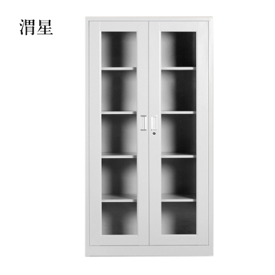 渭星钢制档案柜财务凭证柜带锁储物柜铁皮柜书柜通玻对开门文件柜