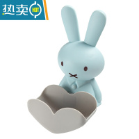 敬平卡通肥皂盒浴室香皂盒可爱肥皂置物架儿童卫生间壁挂沥水盒免打孔 灰蓝色