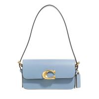 COACH女式斜挎包经典蓝皮金属扣大容量内袋防滑肩带
