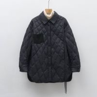 纯色简约秋冬新款时尚休闲翻领纯色抽绳设计羽绒服女_65531