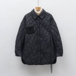 纯色简约秋冬新款时尚休闲翻领纯色抽绳设计羽绒服女_65531