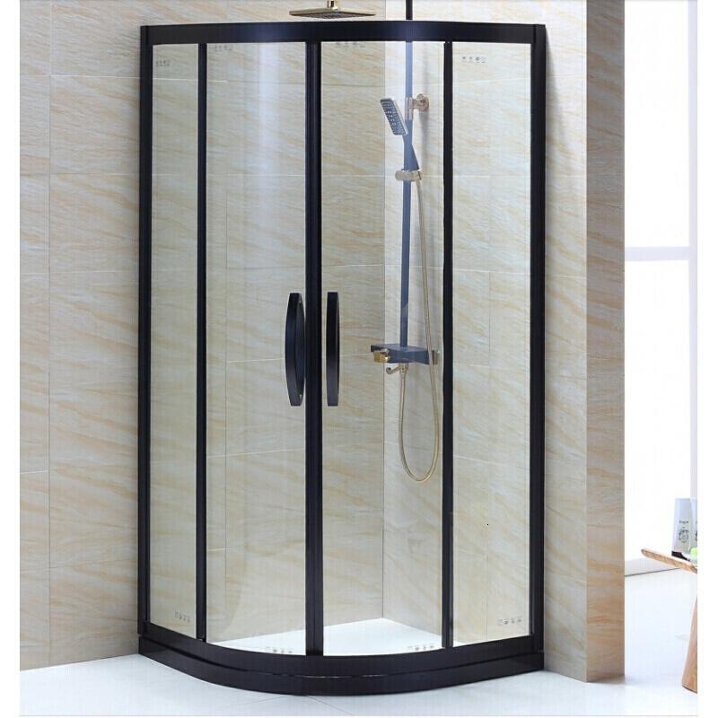 淋浴房整体浴室玻璃隔断沐浴房弧扇简易淋雨房卫生间洗澡间 玫瑰金 不