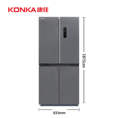 平嵌入式463升玻璃十字对开四开门电冰箱家用变频一级能效底部散热BCD-463WUP4-VP
