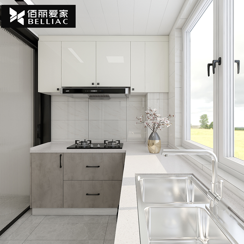 佰丽爱家全屋定制厨房定制整体橱柜小户型现代简约橱房橱柜灶台柜