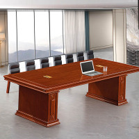 慧采云 办公家具会议桌油漆实木贴皮职员桌办公桌会议培训洽谈桌2.4m