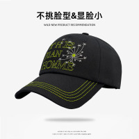 美式设计款蒲公英明线字母刺绣迷彩棒球帽子女显脸小百搭鸭舌帽男