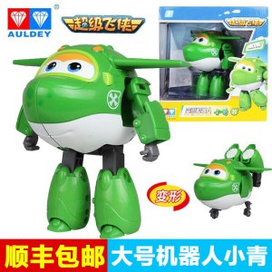 奥迪双钻 超级飞侠公仔玩偶 儿童玩具 变形机器人小飞机 变形机器人-小青710280