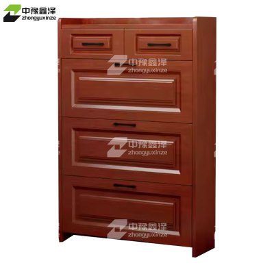 中豫鑫泽 ZYXZ4022014 木质翻斗鞋柜入户门口窄边鞋柜双层双抽屉