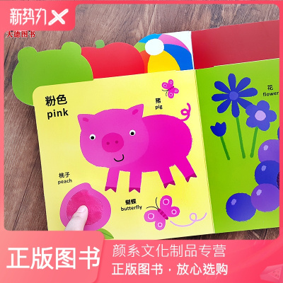 颜系图书-小红花触摸书婴儿绘本0岁认识颜色触感书撕不烂一1岁半儿童感官刺激感知触觉训练书婴幼儿早教书籍宝宝
