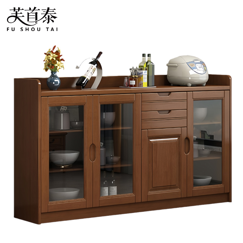 芙首泰实木茶水柜四门两抽160*40*90cm台