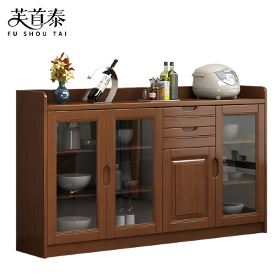 芙首泰实木茶水柜四门两抽160*40*90cm台