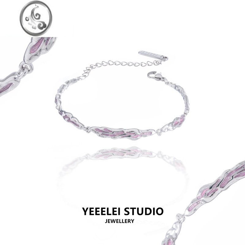 JiMi春天是浆果色/原创设计手链女云纹滴釉小众高级感手饰礼物